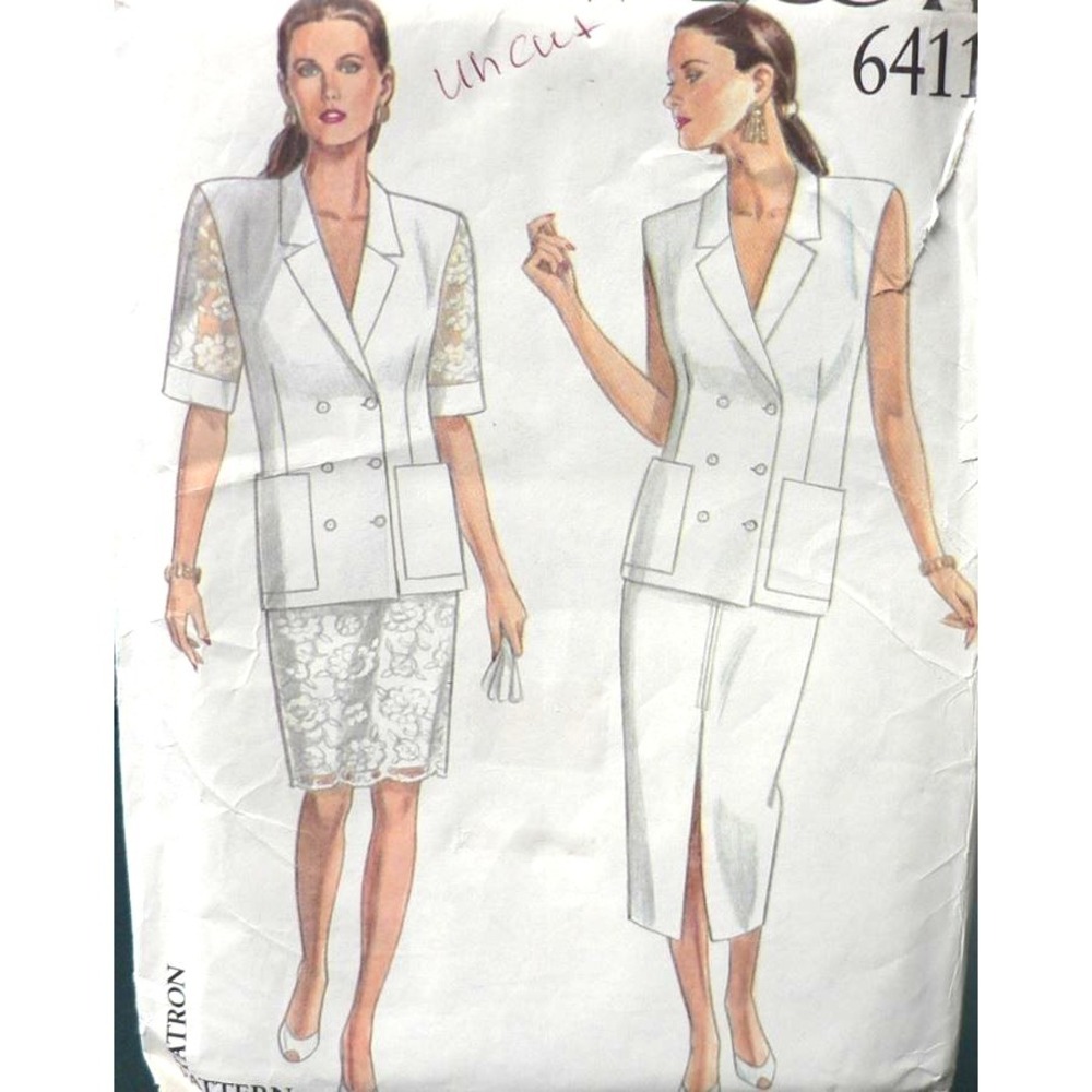 Vintage New Look Sewing Pattern 6411 Women's‎ Dress & Jacket Size 8-18 Uncut